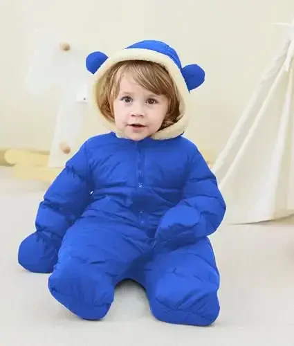 BFUSTYLE Baby Snowsuit 0-24 Months Winter Clothes Infant Boy Girl Puffer Jacket Newborn One Piece Coat with Hooded - 4