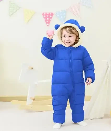 BFUSTYLE Baby Snowsuit 0-24 Months Winter Clothes Infant Boy Girl Puffer Jacket Newborn One Piece Coat with Hooded - 5