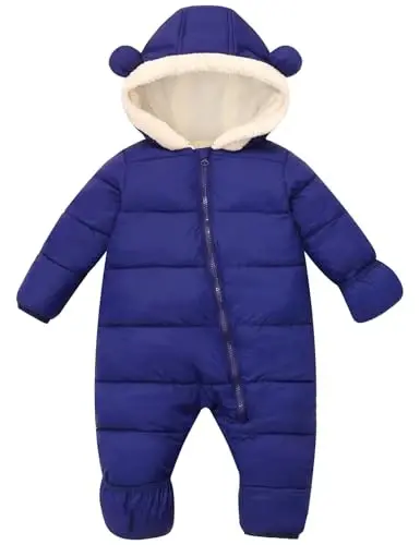 BFUSTYLE Baby Snowsuit 0-24 Months Winter Clothes Infant Boy Girl Puffer Jacket Newborn One Piece Coat with Hooded - 1