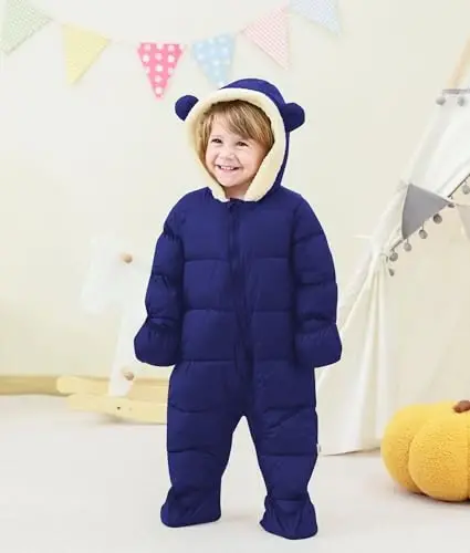 BFUSTYLE Baby Snowsuit 0-24 Months Winter Clothes Infant Boy Girl Puffer Jacket Newborn One Piece Coat with Hooded - 5