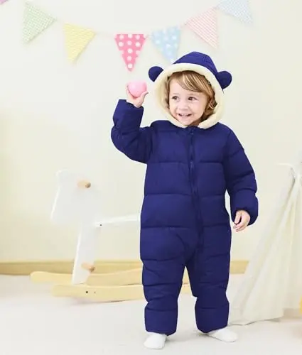 BFUSTYLE Baby Snowsuit 0-24 Months Winter Clothes Infant Boy Girl Puffer Jacket Newborn One Piece Coat with Hooded - 4
