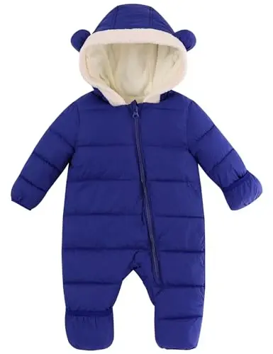BFUSTYLE Baby Snowsuit 0-24 Months Winter Clothes Infant Boy Girl Puffer Jacket Newborn One Piece Coat with Hooded - 1