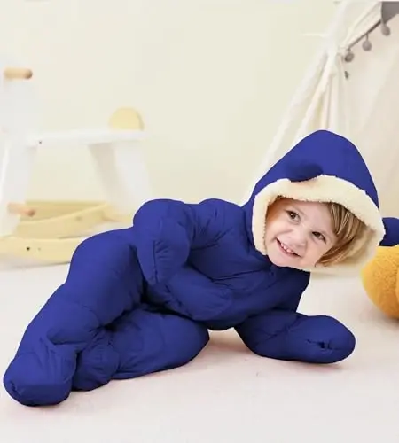 BFUSTYLE Baby Snowsuit 0-24 Months Winter Clothes Infant Boy Girl Puffer Jacket Newborn One Piece Coat with Hooded - 5