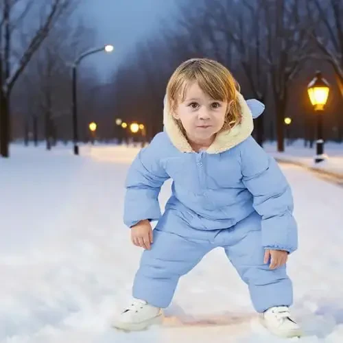 BFUSTYLE Chaqaloq qor kostyumi 0-24 oy Qishki kiyimlar Go'dak o'g'il qiz Puffer kurtka Yangi tug'ilgan chaqaloq uchun bir qismli palto капюшоном bilan - 1