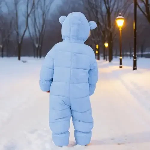 BFUSTYLE Chaqaloq qor kostyumi 0-24 oy Qishki kiyimlar Go'dak o'g'il qiz Puffer kurtka Yangi tug'ilgan chaqaloq uchun bir qismli palto капюшоном bilan - 5