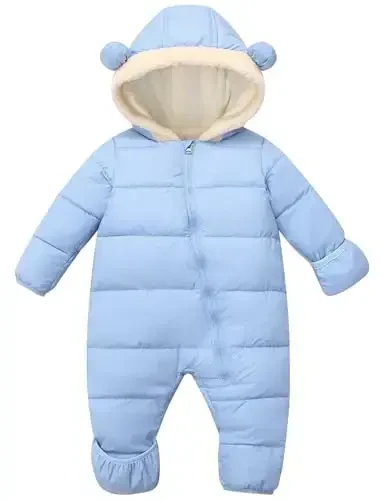 BFUSTYLE Chaqaloq qor kostyumi 0-24 oy Qishki kiyimlar Go'dak o'g'il qiz Puffer kurtka Yangi tug'ilgan chaqaloq uchun bir qismli palto капюшоном bilan - 6