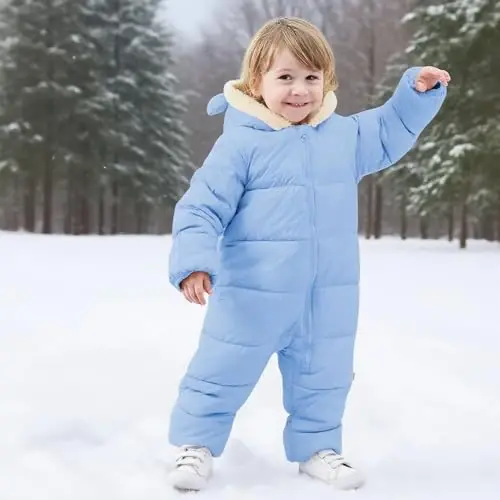 BFUSTYLE Chaqaloq qor kostyumi 0-24 oy Qishki kiyimlar Go'dak o'g'il qiz Puffer kurtka Yangi tug'ilgan chaqaloq uchun bir qismli palto капюшоном bilan - 2