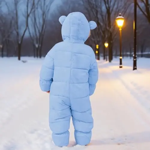 BFUSTYLE Chaqaloq qor kostyumi 0-24 oy Qishki kiyimlar Go'dak o'g'il qiz Puffer kurtka Yangi tug'ilgan chaqaloq uchun bir qismli palto капюшоном bilan - 5