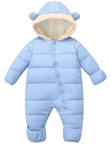 BFUSTYLE Chaqaloq qor kostyumi 0-24 oy Qishki kiyimlar Go'dak o'g'il qiz Puffer kurtka Yangi tug'ilgan chaqaloq uchun bir qismli palto капюшоном bilan - 6