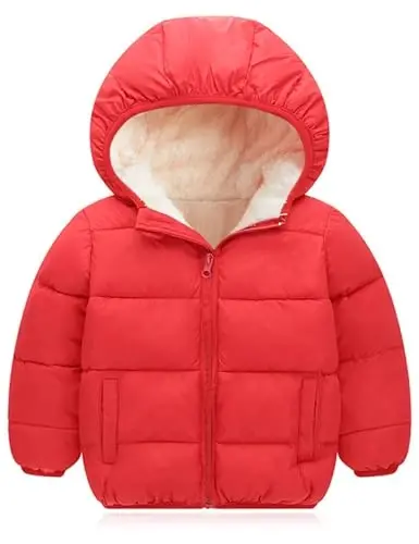 BFUSTYLE Toddler Winter Coats Hooded Infants Fleece Jacket Thickened Jacket for Baby Girls Boys 1-5T - 1
