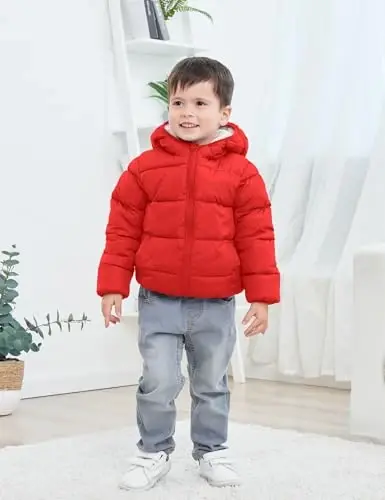 BFUSTYLE Toddler Winter Coats Hooded Infants Fleece Jacket Thickened Jacket for Baby Girls Boys 1-5T - 2