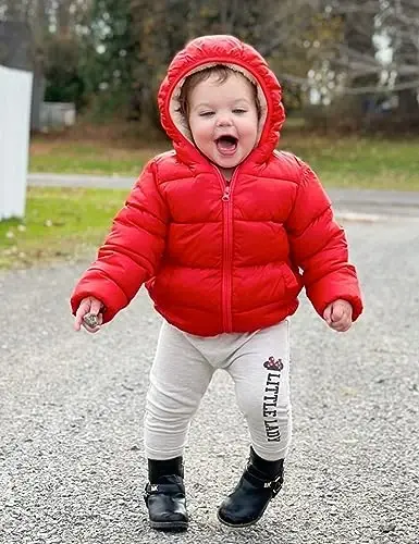 BFUSTYLE Toddler Winter Coats Hooded Infants Fleece Jacket Thickened Jacket for Baby Girls Boys 1-5T - 3