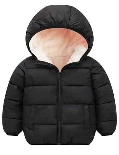 BFUSTYLE Toddler Winter Coats Hooded Infants Fleece Jacket Thickened Jacket for Baby Girls Boys 1-5T - 1