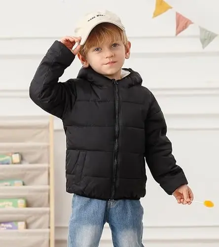 BFUSTYLE Toddler Winter Coats Hooded Infants Fleece Jacket Thickened Jacket for Baby Girls Boys 1-5T - 2