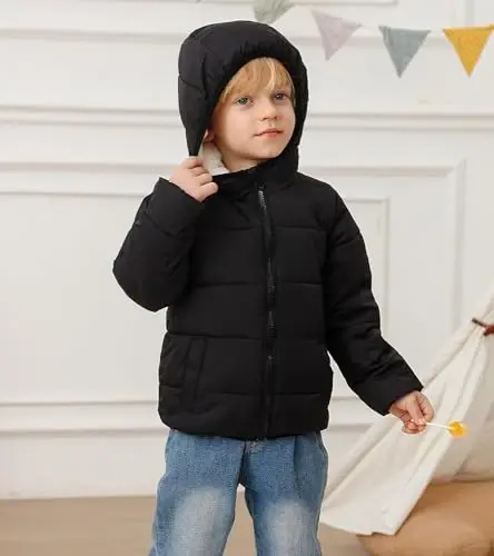 BFUSTYLE Toddler Winter Coats Hooded Infants Fleece Jacket Thickened Jacket for Baby Girls Boys 1-5T - 3