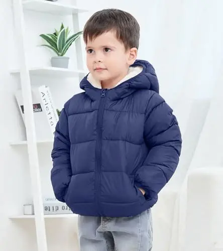 BFUSTYLE Детские зимние пальто с капюшоном, флисовая куртка для малышей, утепленная куртка для девочек и мальчиков 1-5 лет 