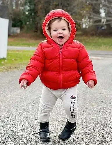 BFUSTYLE Детские зимние пальто с капюшоном, флисовая куртка для малышей, утепленная куртка для маленьких девочек и мальчиков 1-5 лет - 3