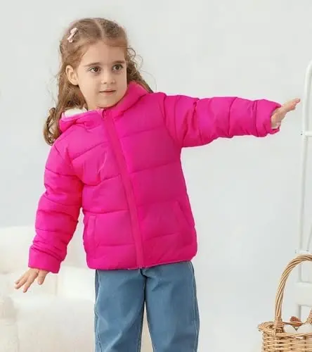 BFUSTYLE Toddler Winter Coats Hooded Infants Fleece Jacket Thickened Jacket for Baby Girls Boys 1-5T - 3