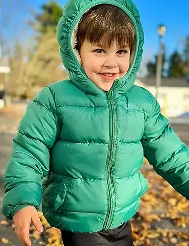 BFUSTYLE Toddler Qishki Palto Kapüşonlu Chaqaloqlar Fleece Kurtka Qizlar va O'g'il bolalar uchun Qalinlashtirilgan Kurtka 1-5T - 4