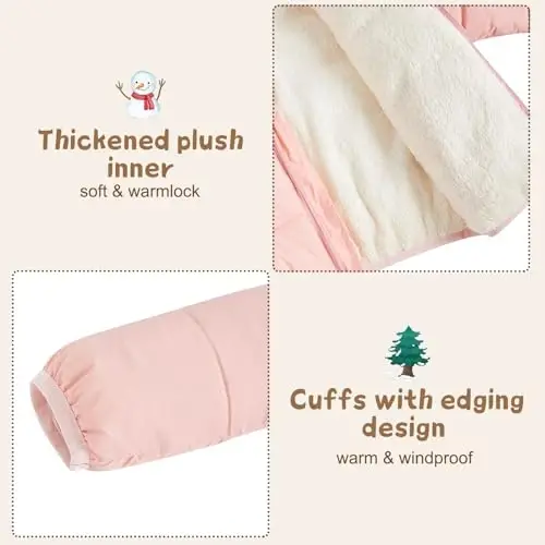BFUSTYLE Toddler Qishki Palto Kapüşonlu Go'daklar Fleece Kurtka Chaqaloq Qizlar Bolalar uchun Qalinlashtirilgan Kurtka 1-5T - 2