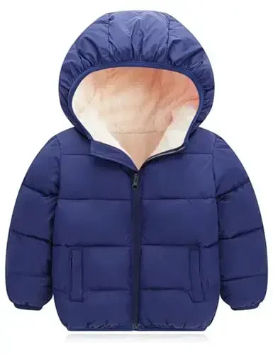 BFUSTYLE Toddler Qishki Palto Kapüşonlu Go'daklar Fleece Kurtka Qizlar Bolalar uchun Qalinlashtirilgan Kurtka 1-5T - 3