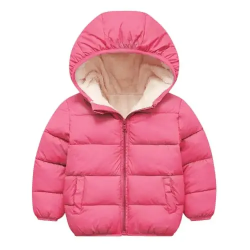BFUSTYLE Toddler Winter Coats Fleece Thicken Jacket for Baby Girls Boy 1-5T | Infant Girls Boys Warm Fleece Lining Jackets,Zipper Closure Lightweight Windproof Daycare Winter Clothes - 1