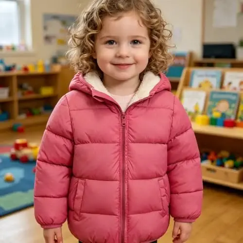 BFUSTYLE Toddler Winter Coats Fleece Thicken Jacket for Baby Girls Boy 1-5T | Infant Girls Boys Warm Fleece Lining Jackets,Zipper Closure Lightweight Windproof Daycare Winter Clothes - 2