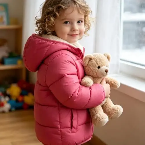 BFUSTYLE Toddler Winter Coats Fleece Thicken Jacket for Baby Girls Boy 1-5T | Infant Girls Boys Warm Fleece Lining Jackets,Zipper Closure Lightweight Windproof Daycare Winter Clothes - 3