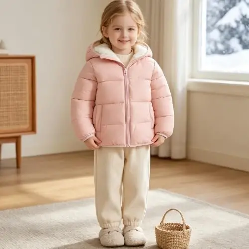 BFUSTYLE Toddler Winter Coats Fleece Thicken Jacket for Baby Girls Boy 1-5T | Infant Girls Boys Warm Fleece Lining Jackets,Zipper Closure Lightweight Windproof Daycare Winter Clothes - 2