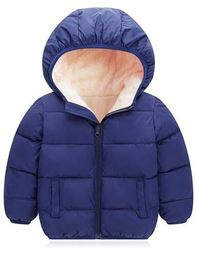 BFUSTYLE Toddler Winter Coats Hooded Infants Fleece Jacket Thickened Jacket for Baby Girls Boys 1-5T - 1