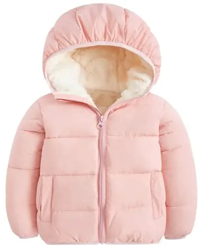 BFUSTYLE Toddler Winter Coats Hooded Infants Fleece Jacket Thickened Jacket for Baby Girls Boys 1-5T - 1