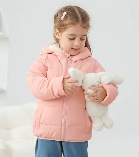 BFUSTYLE Toddler Winter Coats Hooded Infants Fleece Jacket Thickened Jacket for Baby Girls Boys 1-5T - BFUSTYLE (1)