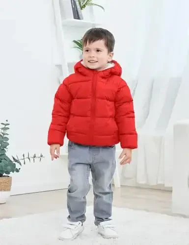 BFUSTYLE Toddler Winter Coats Hooded Infants Fleece Jacket Thickened Jacket for Baby Girls Boys 1-5T - BFUSTYLE (1)