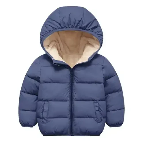 BFUSTYLE Toddler Winter Coats Hooded Infants Fleece Jacket Thickened Jacket for Baby Girls Boys 1-5T - BFUSTYLE