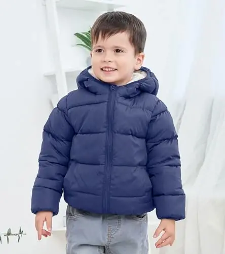 BFUSTYLE Toddler Winter Coats Hooded Infants Fleece Jacket Thickened Jacket for Baby Girls Boys 1-5T - 2