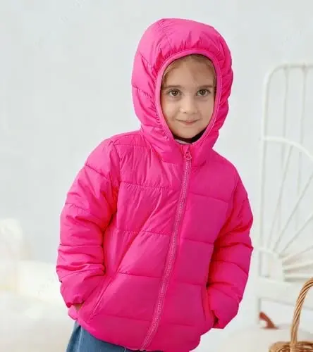 BFUSTYLE Toddler Winter Coats Hooded Infants Fleece Jacket Thickened Jacket for Baby Girls Boys 1-5T - 4
