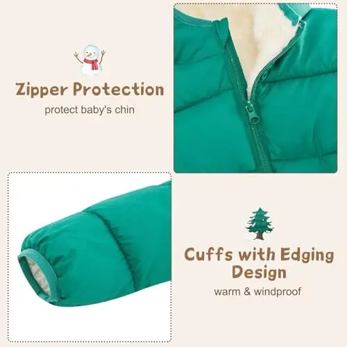 BFUSTYLE Toddler Winter Coats Hooded Infants Fleece Jacket Thickened Jacket for Baby Girls Boys 1-5T - 2