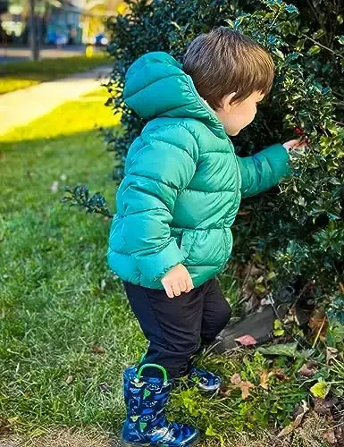 BFUSTYLE Зимние пальто для малышей, флисовая куртка с капюшоном для младенцев, утепленная куртка для девочек и мальчиков 1-5 лет - 5