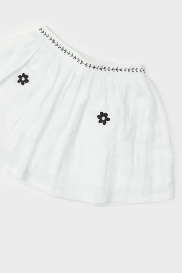 BG Store Baby Girl White Skirt - 3