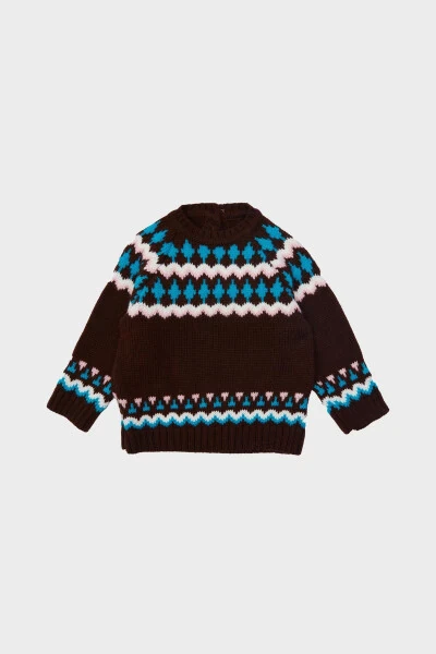 BG Store Bolalar uchun Kofe Rangli Ko'ylagi 23FW1BG1427 - 1