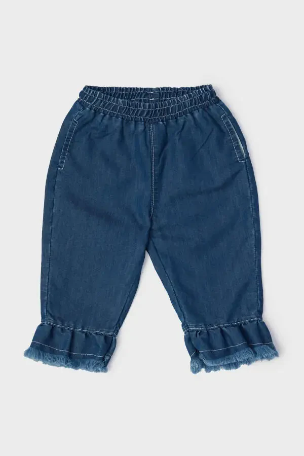 BG Store Qizcha Bolalar Denim Jogger Shimlari - 4