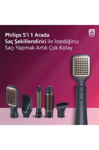 Bha530/00 5000 Serisi 5'i 1 Arada Argan Yağlı Saç Şekillendirici-beyaz - PHILIPS (1)