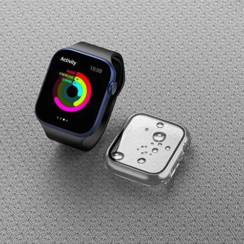 4 Pack Hard PC Case for Apple Watch Series SE/6/5/4 44mm Screen Protector | BHARVEST Cover with Tempered Glass Screen Protector for Apple Watch 44mm,Hard PC Bumper Scratch Resistant,Full Coverage 