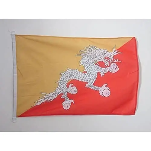 Bhutan NAUTICAL Flag 18'' x 12'' - Bhutanese flags 30 x 45 cm. - Banner 12x18 in for boat - AZ FLAG 