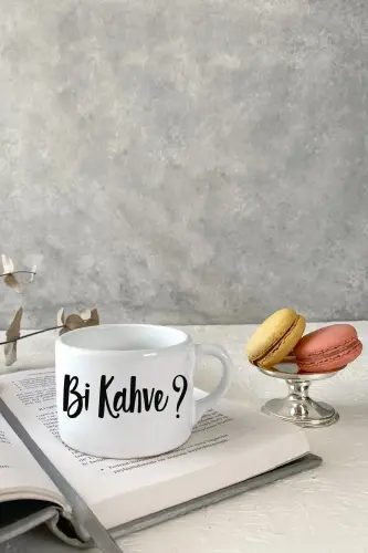 Bi Kahve? Beyaz Küçük Kupa Bardak Kahve Kupası Kupa Bardak Kahve Fincanı Espresso Fincanı-Beyaz - VIVAS (1)