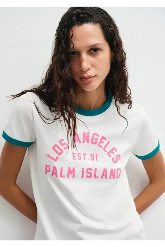 Bias Detailed Printed T-Shirt Regular Fit / Normal K - 1