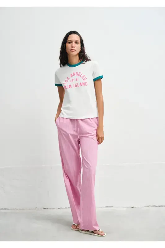 Bias Detailed Printed T-Shirt Regular Fit / Normal K - 2