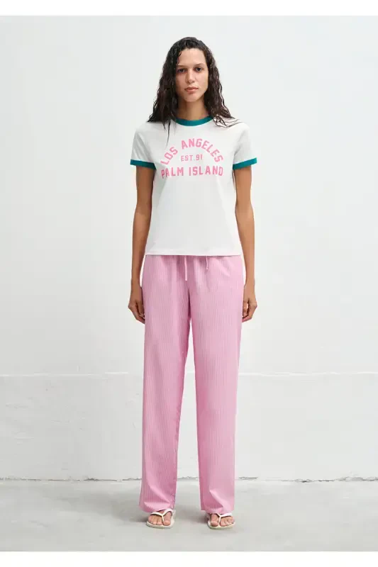 Bias Detailed Printed T-Shirt Regular Fit / Normal K - 3