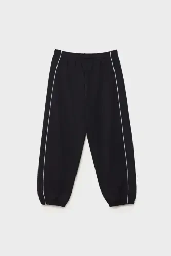 Bias tape jogger pants - Black - 5