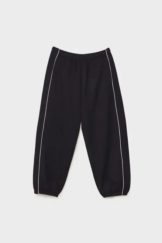 Bias tape jogger pants - Black - 6